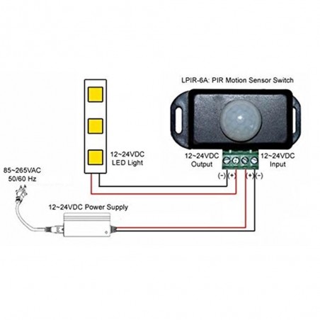 Modulo Sensor De Movimiento PIR Con Temporizador 12 24V 6A