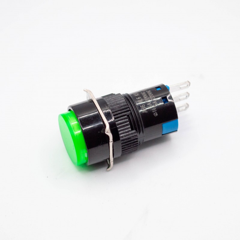 Interruptor Push Button P16 NC NO 16mm 3 Pines Tipo SIN BLOQUEO