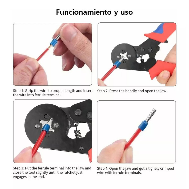 Crimpadora Con Terminales De Empalme Rapido Awg Hsc A