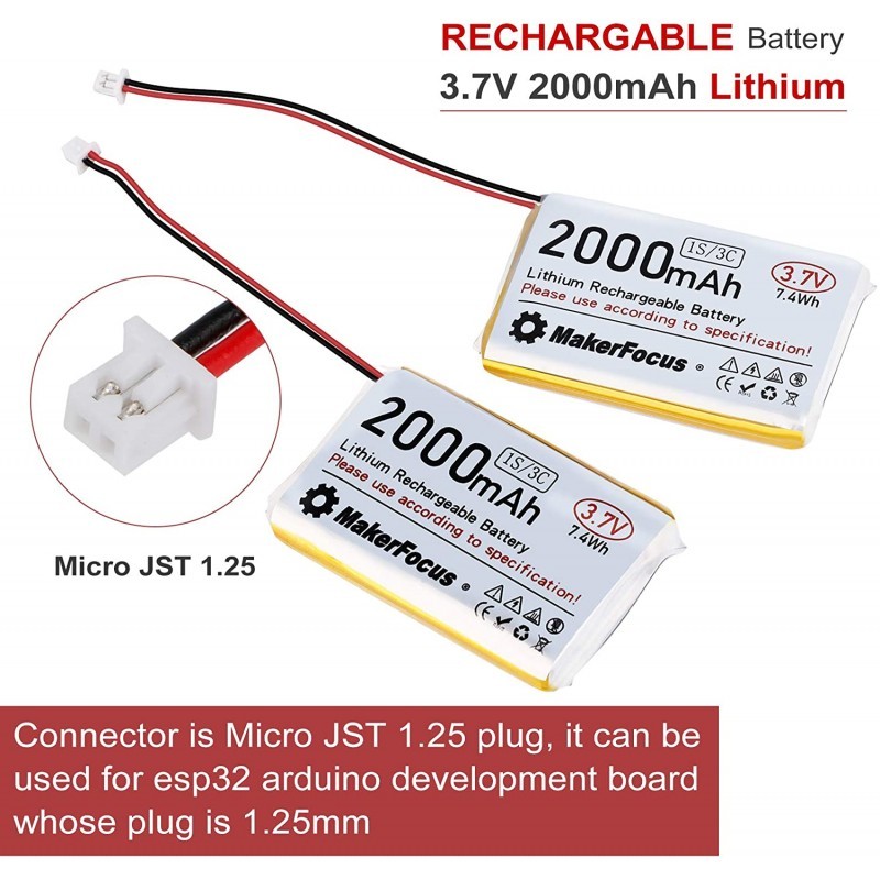 Bateria Tipo LiPo Recargable 3 7V 1000 3000mah Conector JST 1 25mm