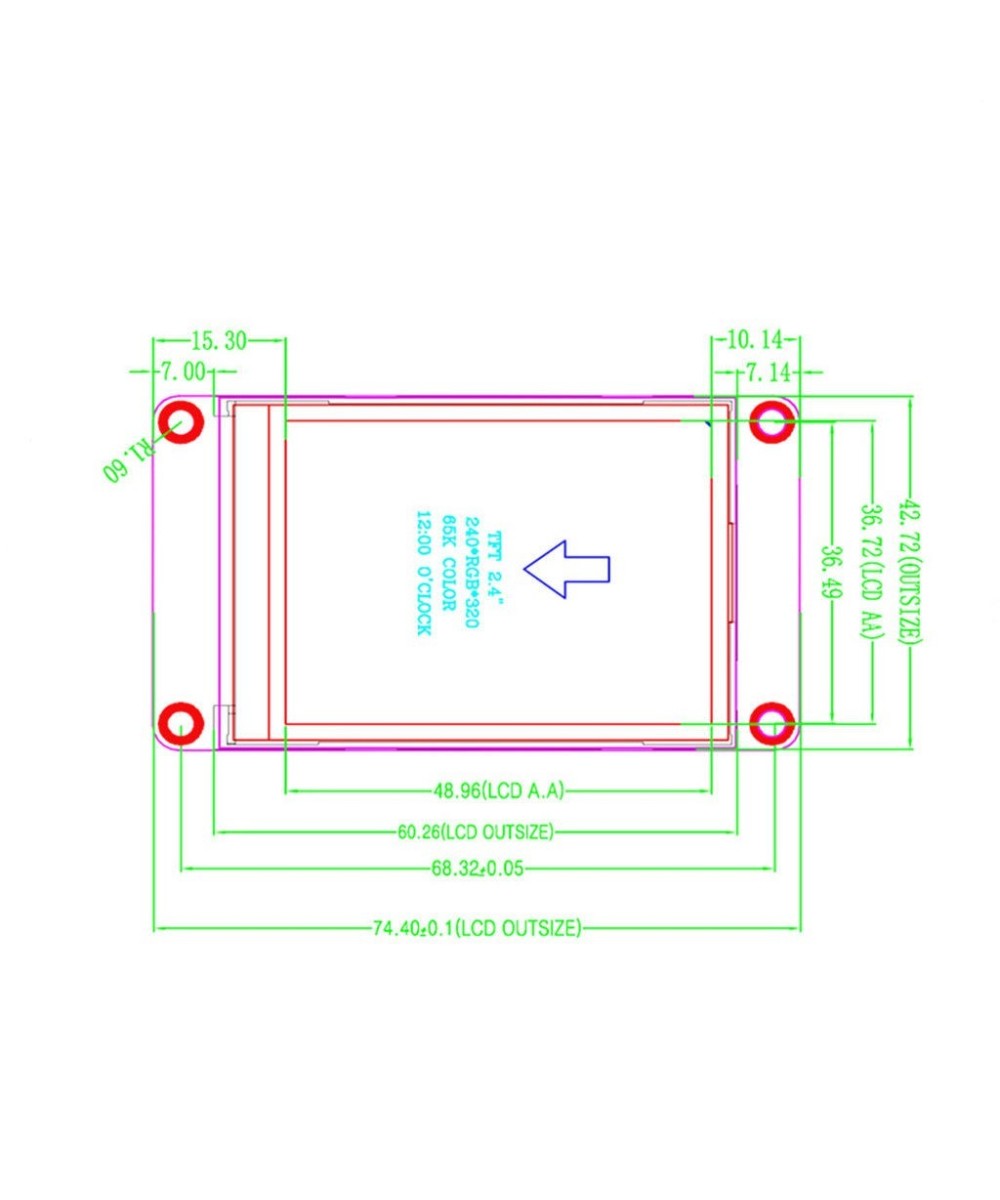 Pantalla Raspberry 2.4 pulgadas