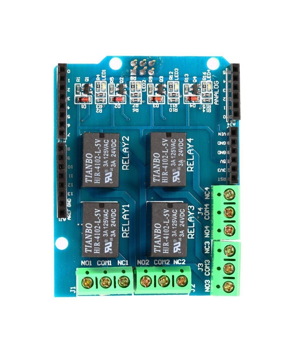 Shield de rele de cuatro canales