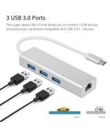 Adaptador de RED y HUB USB 3.0 de USB-C a RJ45 10/100M
