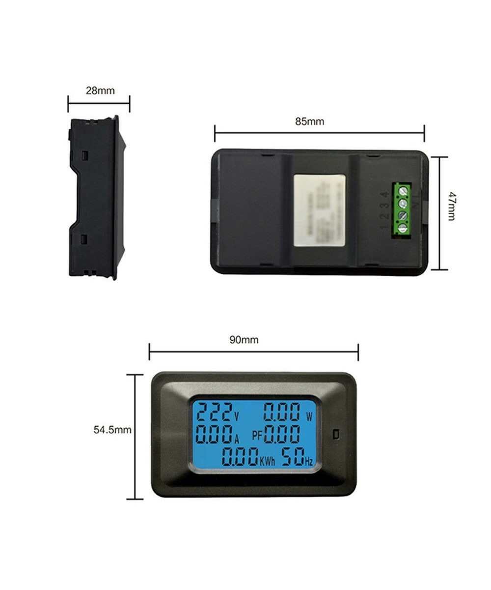 Monitor de energia AC 110V/220V 100A monofasico