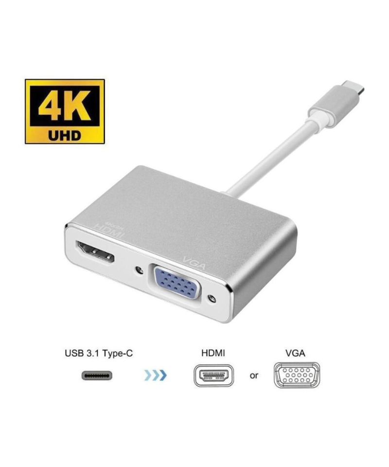 Adaptador USB-C a HDMI/ VGA