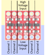 Convertidor de nivel logico I2C Bi-Direccional de 4 canales 3.3v a 5V / 5V a 3.3V