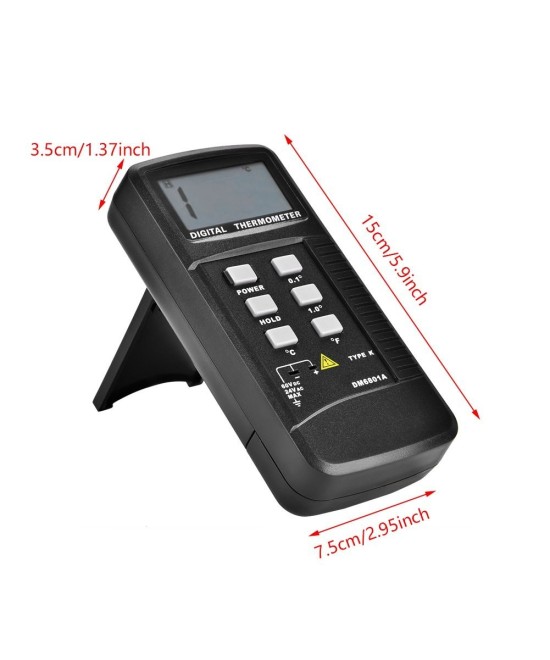 Termómetro digital con termocupla tipo K DM6801A