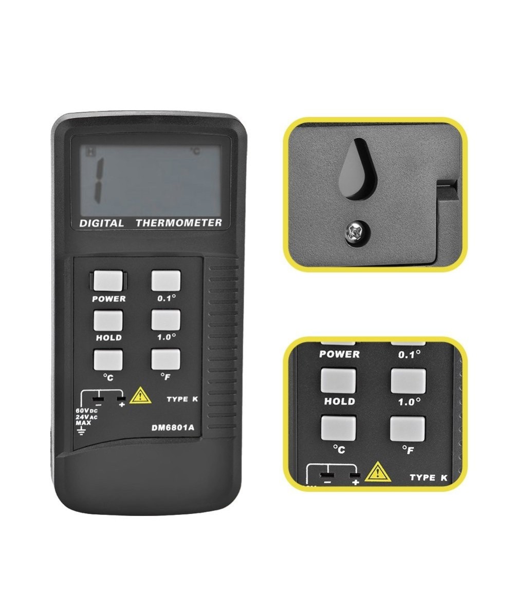 Termómetro digital con termocupla tipo K DM6801A