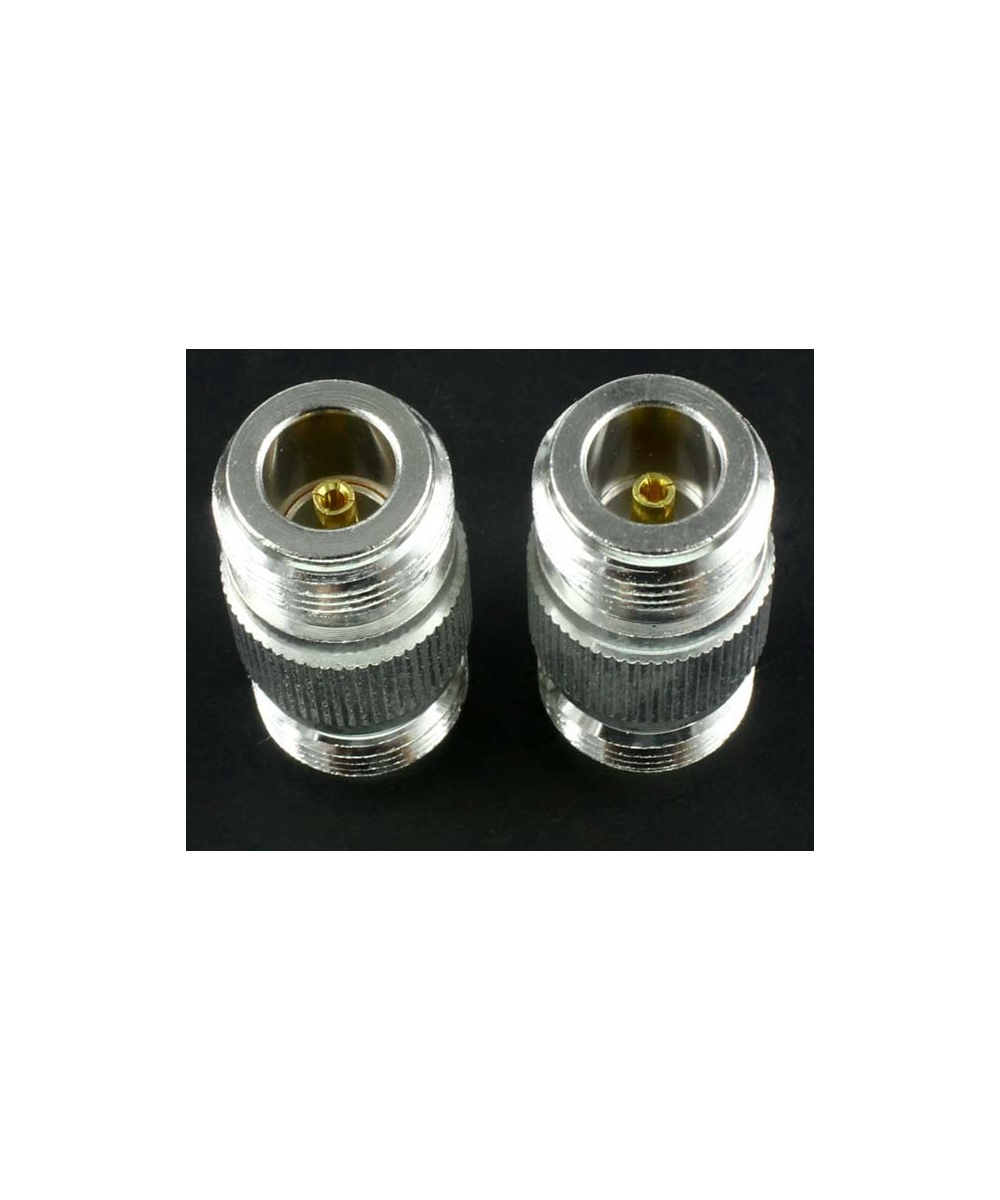 Adaptador RF de coaxial tipo N hembra a hembra con rosca fija
