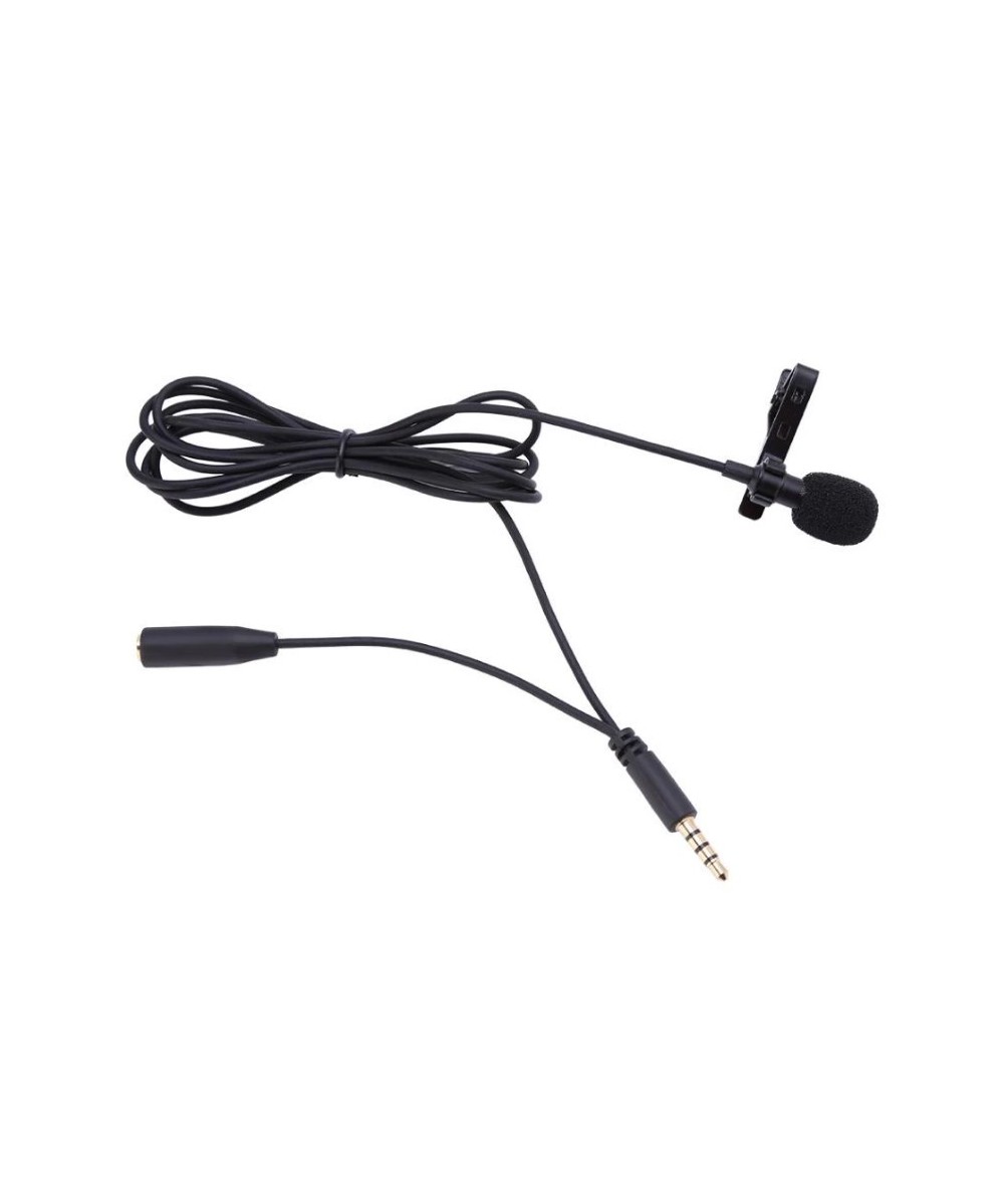 Mini micrófono Lavalier para celular 1.5M con entrada para auricular