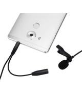 Mini micrófono Lavalier para celular 1.5M con entrada para auricular