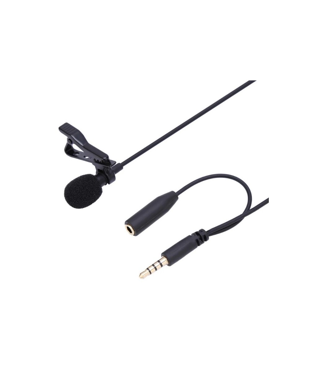Mini micrófono Lavalier para celular 1.5M con entrada para auricular