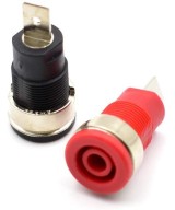 Conector tipo banana hembra negro y rojo (2U)