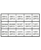 Transistores NPN, PNP 15 valores (Caja 300 unidades)
