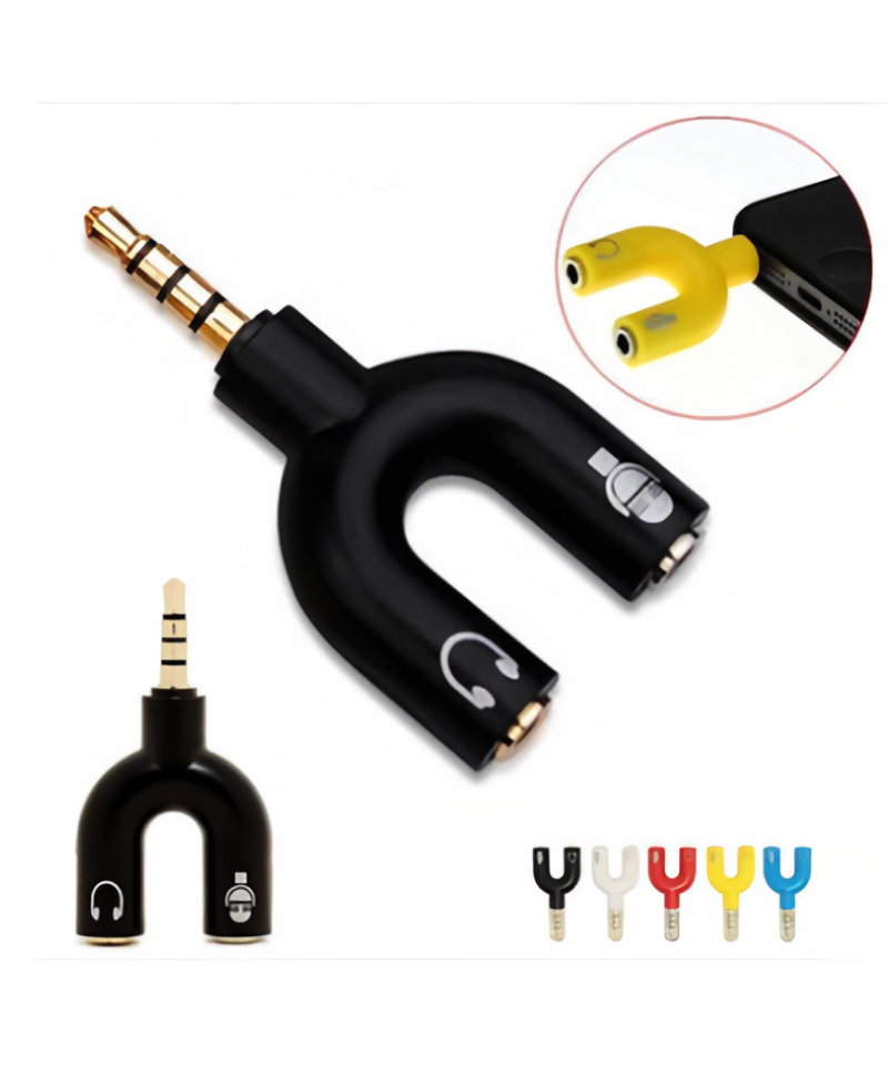 Separador de micrófono y audífono tipo U para celular