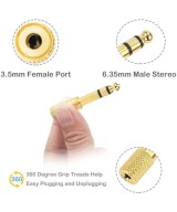 Adaptador de audio salida macho 1/4" (6.35mm)  y entrada hembra de 3.5mm