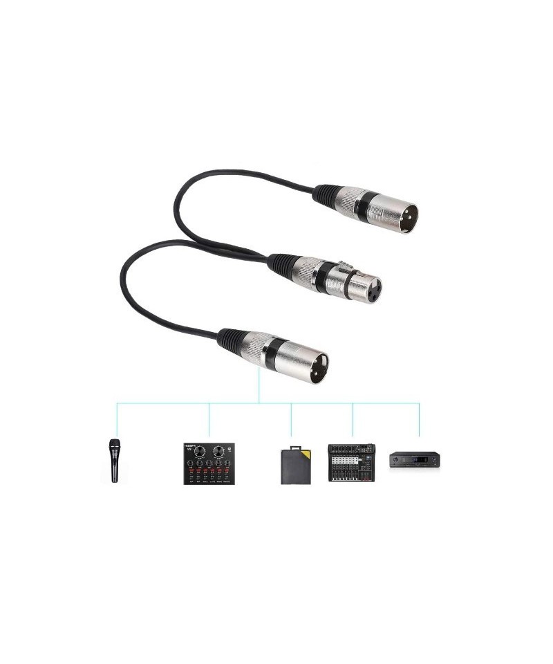 Separador de Audio XLR Hembra a XLR Macho Dual