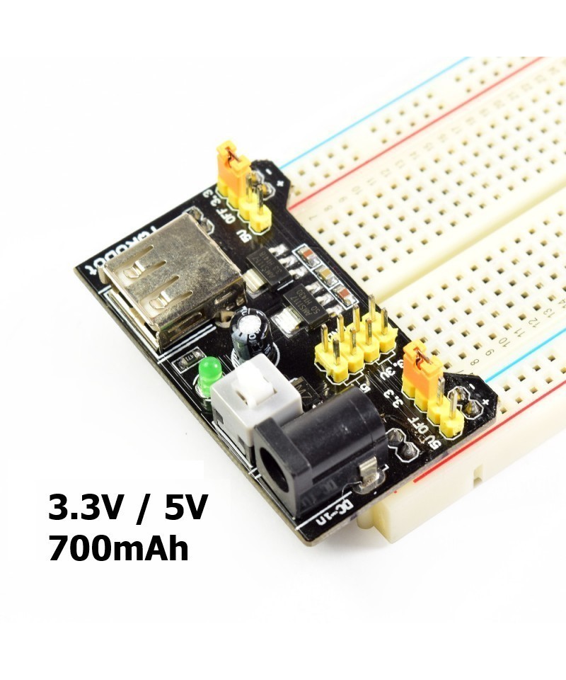 Fuente de energia para protoboard 3.3v / 5V, 700 mah