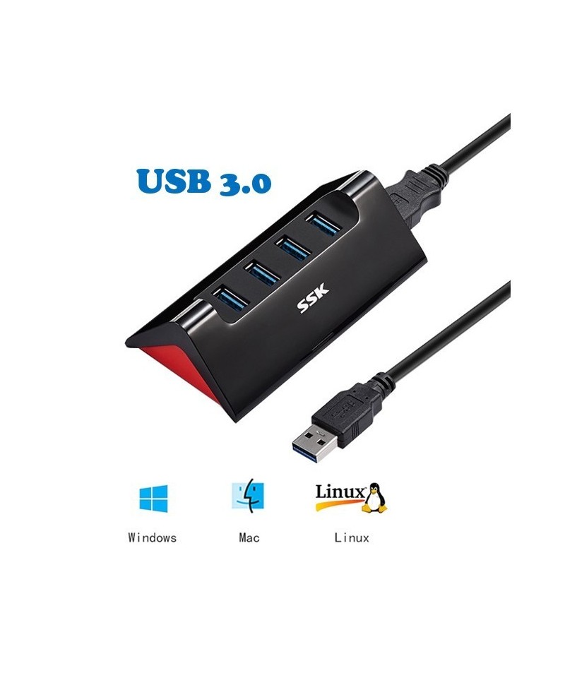 HUB USB 3.0 de 4 puertos con puerto de energia USB-C