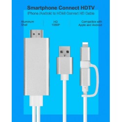 Cable Hdmi Adaptador Lightning Hdtv Celular Android Y iPhone