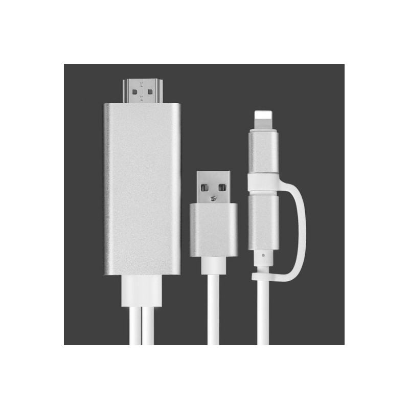 Adaptador Lightning / Micro USB a HDMI para Android / IOS