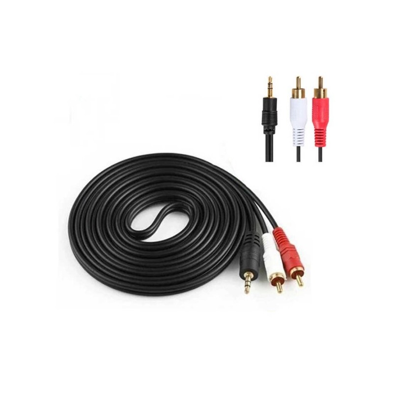 Cable de Audio de 3.5mm a RCA 2.5Metros/8Pies