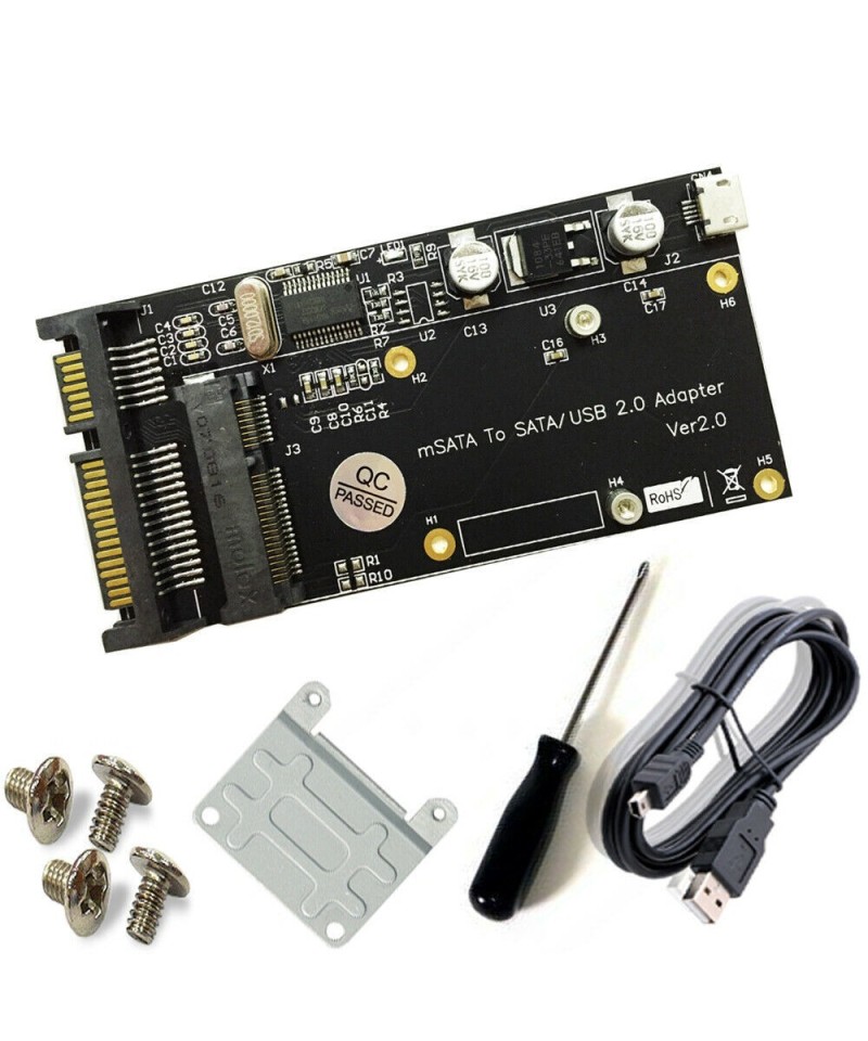 Adaptador de USB 2.0 mSATA SSD a SATA 2.5 para disco duro