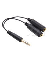 Splitter de Audio 1/4" (6.35mm) una entrada macho dos salidas hembra