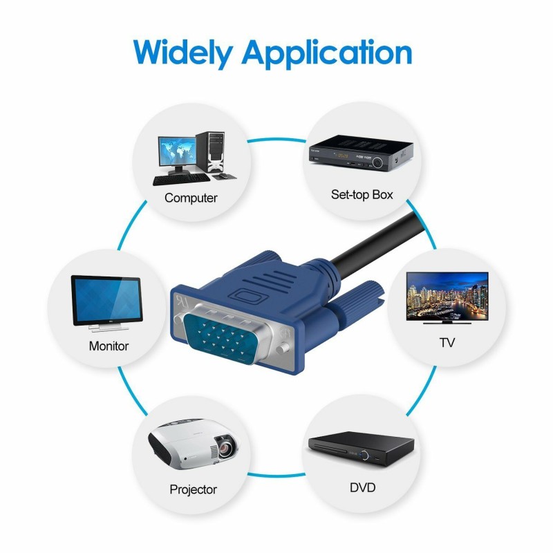 Cable VGA MachoMacho 1.5M/5M/10M Tamaño 10 METROS / 30 PIES