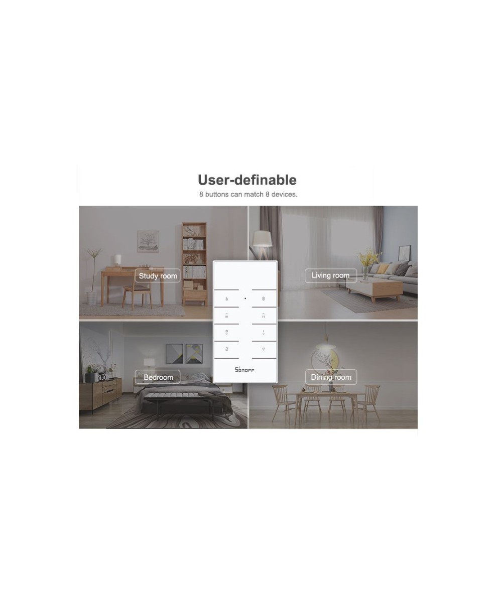 Interruptor Dimmer D1 con control 433mhz y base Inteligente Sonoff