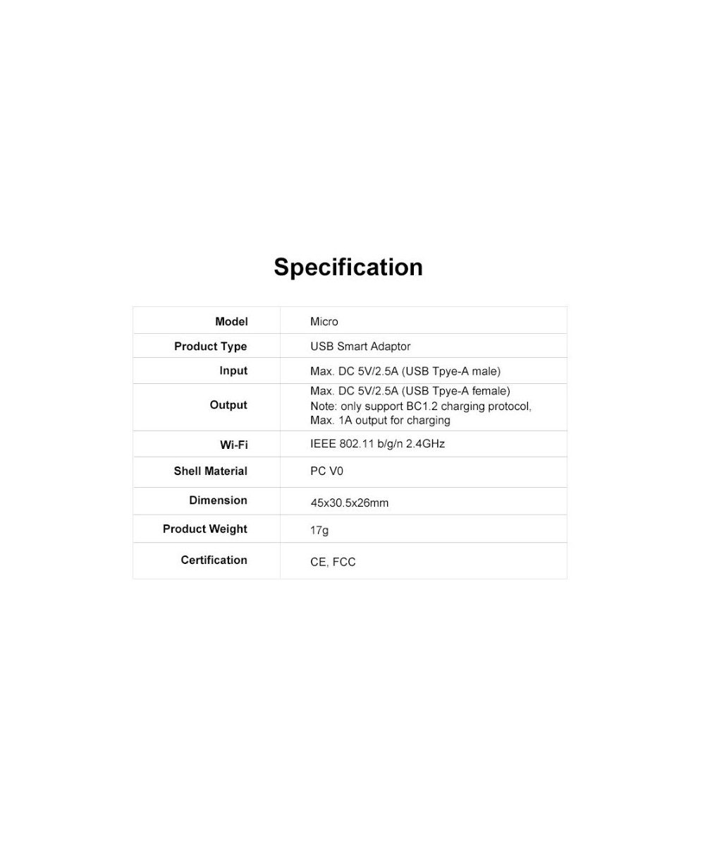 Adaptador USB 5V Micro Inteligente WIFI  Sonoff