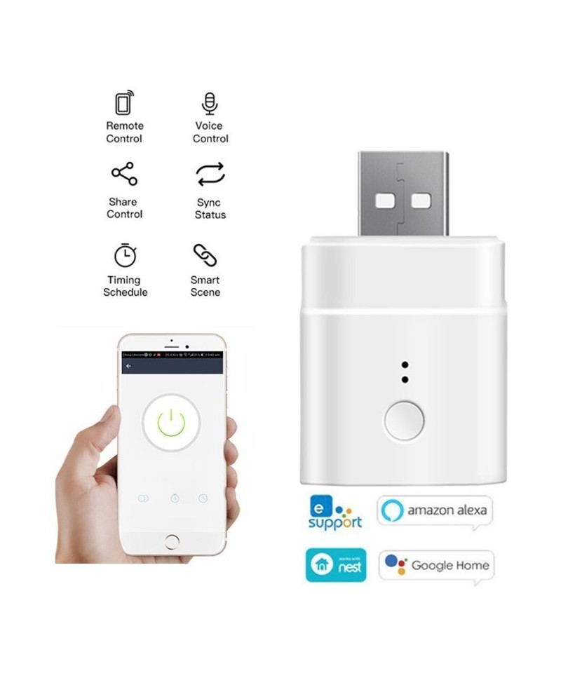 Adaptador USB 5V Micro Inteligente WIFI  Sonoff
