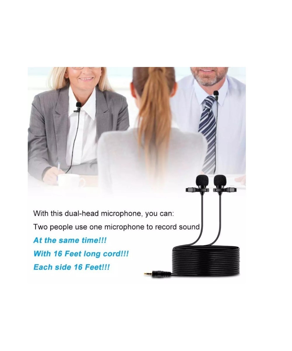 Mini micrófono doble lavalier para celular Green Audio GAM-16D