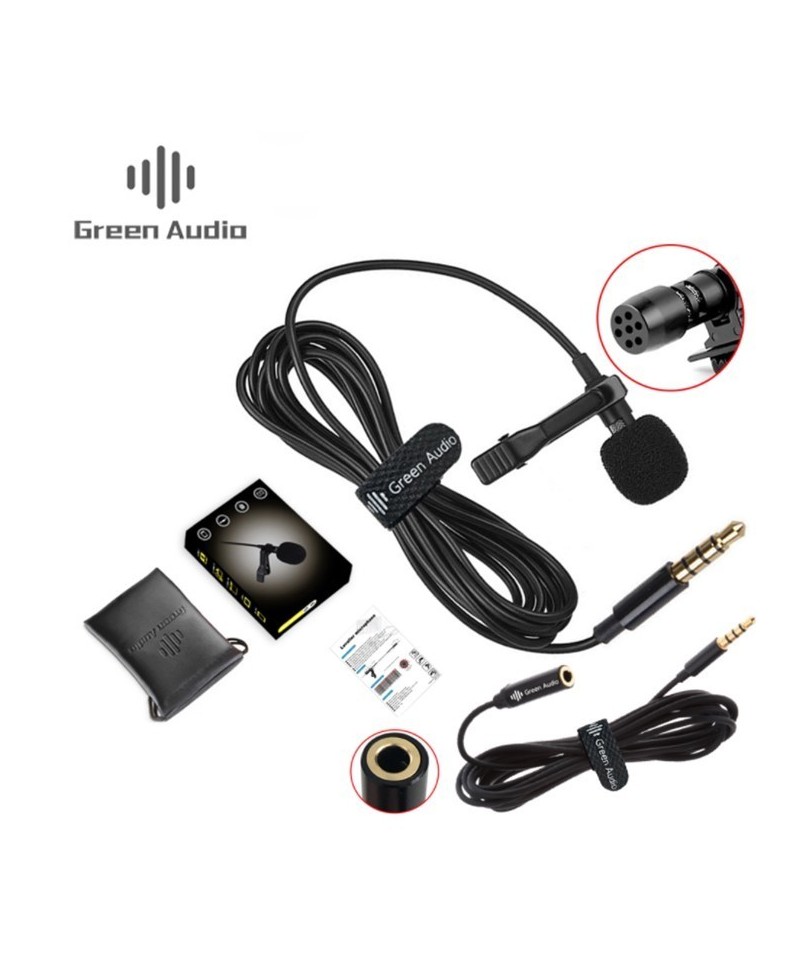 Mini micrófono Lavalier para celular con extensión de 2m Green Audio GAM-141L