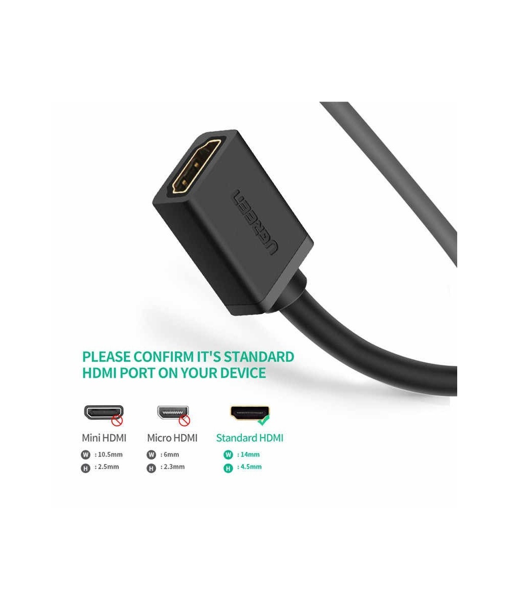 Extensión HDMI UGREEN macho a hembra 2.0 alargado 4K HD TV 2M