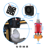 Extrusor con carcasa y ventiladora impresora 3D