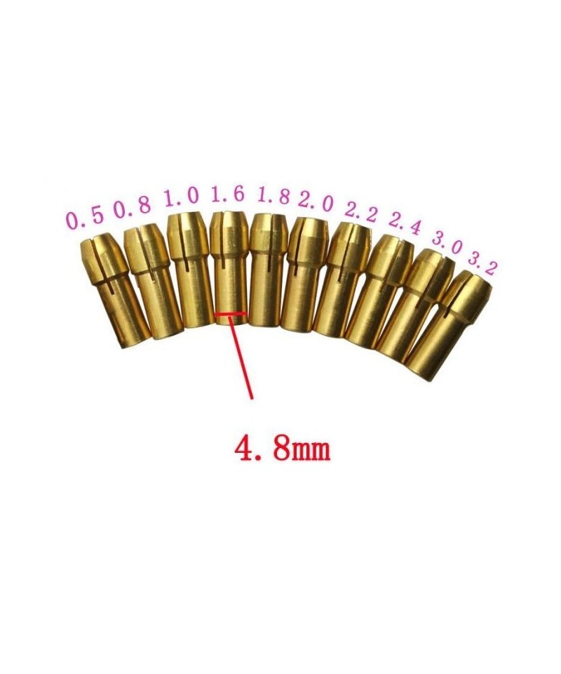 Sujetadores de Brocas para Mini Taladro 0.5-3.2mm (10 unidades)