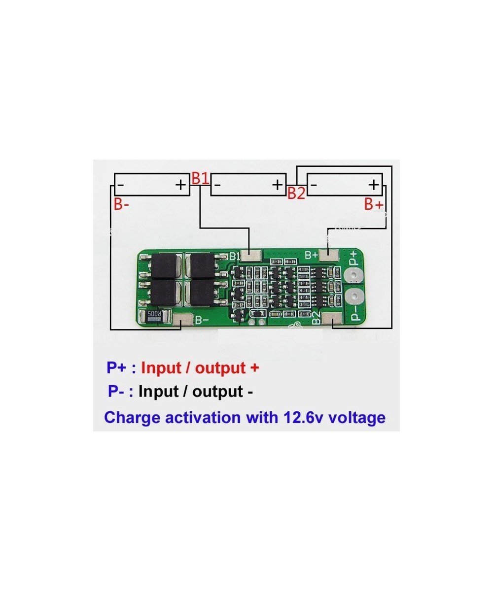 Cargador de batería de litio BMS 3S 12.6V 20A