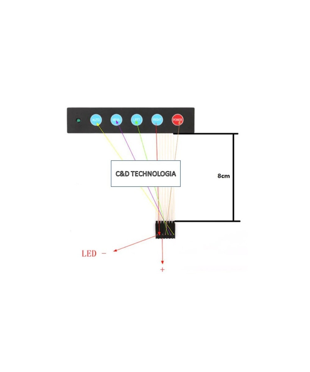 Teclado matricial con membrana 1x5 de 5 teclas