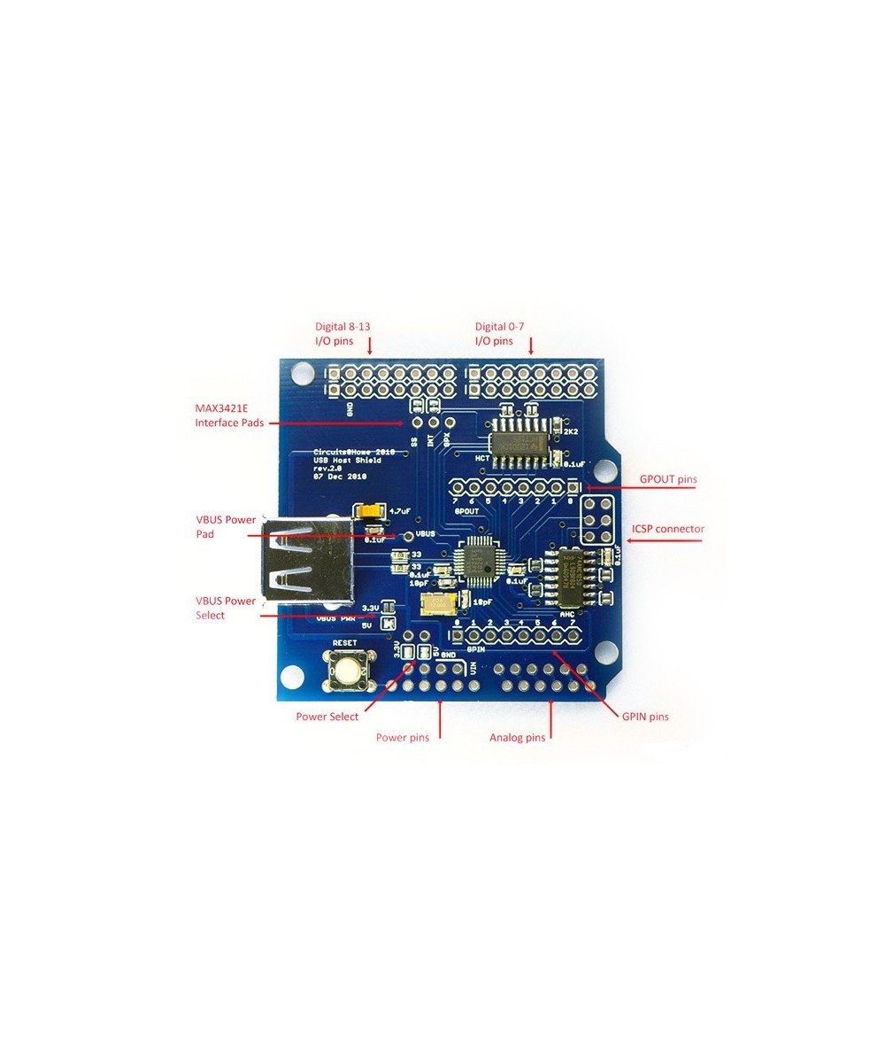 USB Host Shield 2.0 compatible con Google ADK para UNO/mega