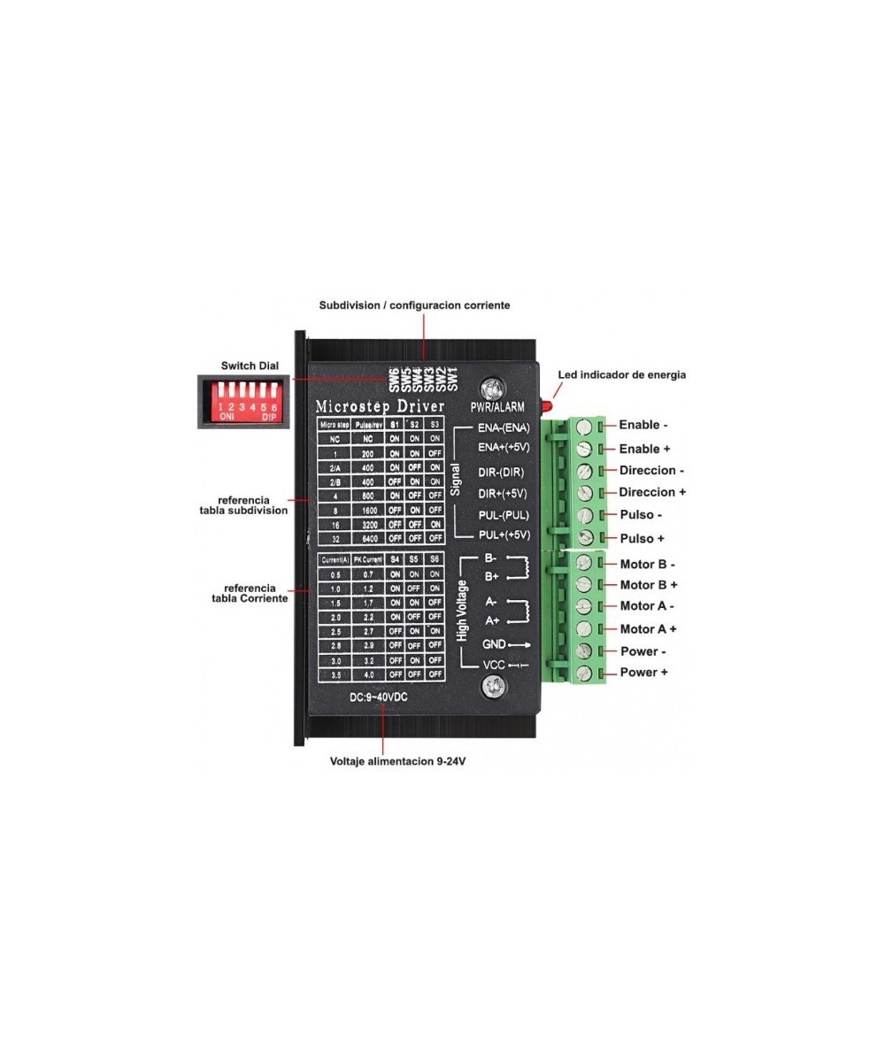 Controlador de motor paso a paso 4.5A TB6600