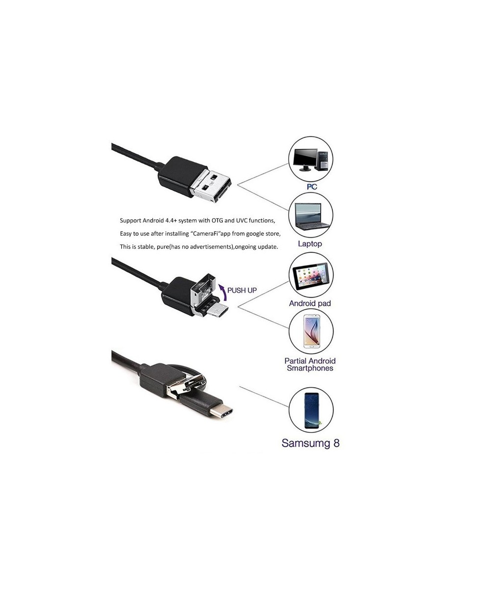 Endoscopio digital 3 en 1 con camara y luz 5m