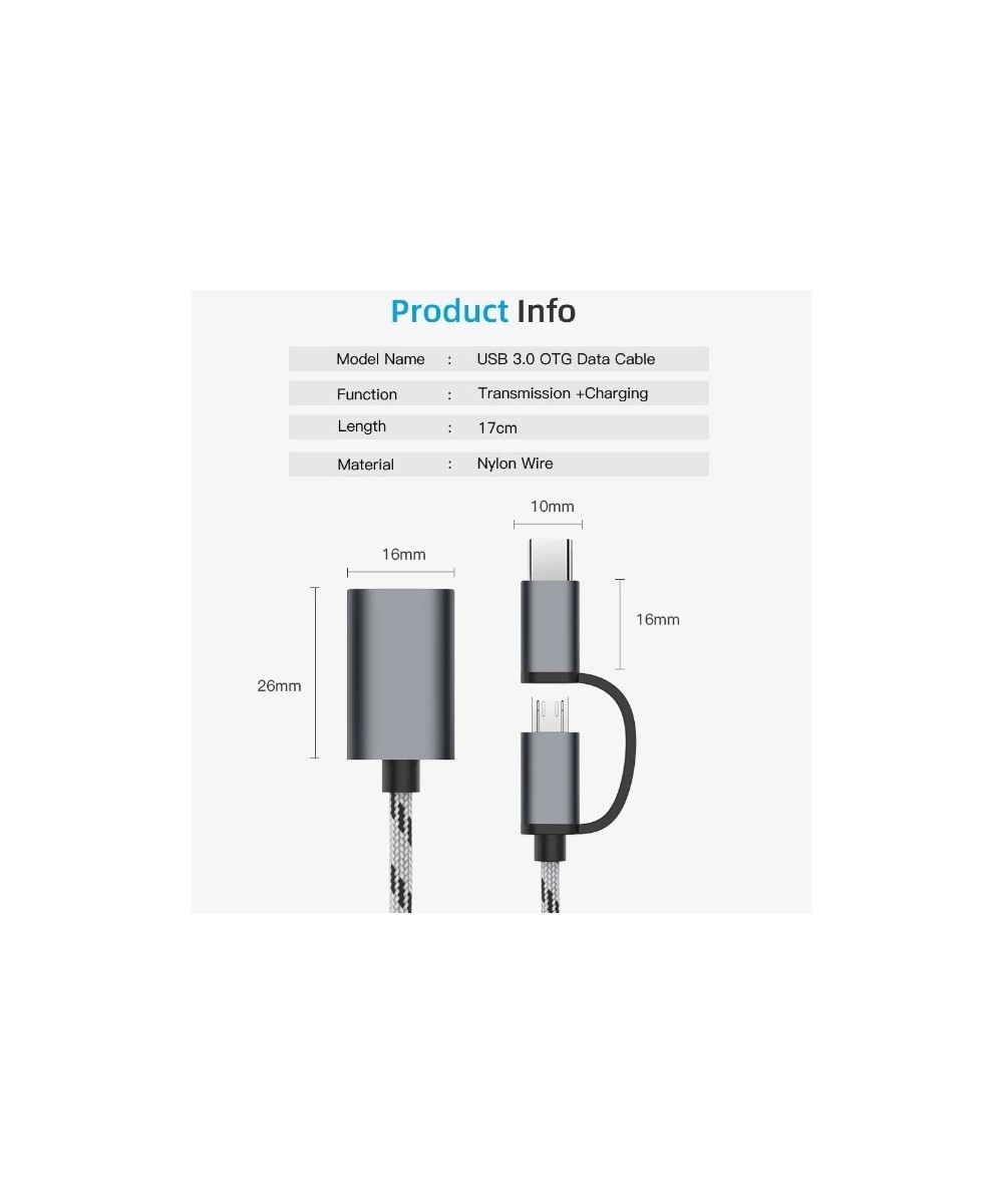 Cable OTG micro USB y USB-C