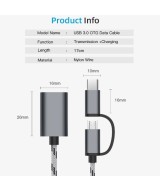 Cable OTG micro USB y USB-C