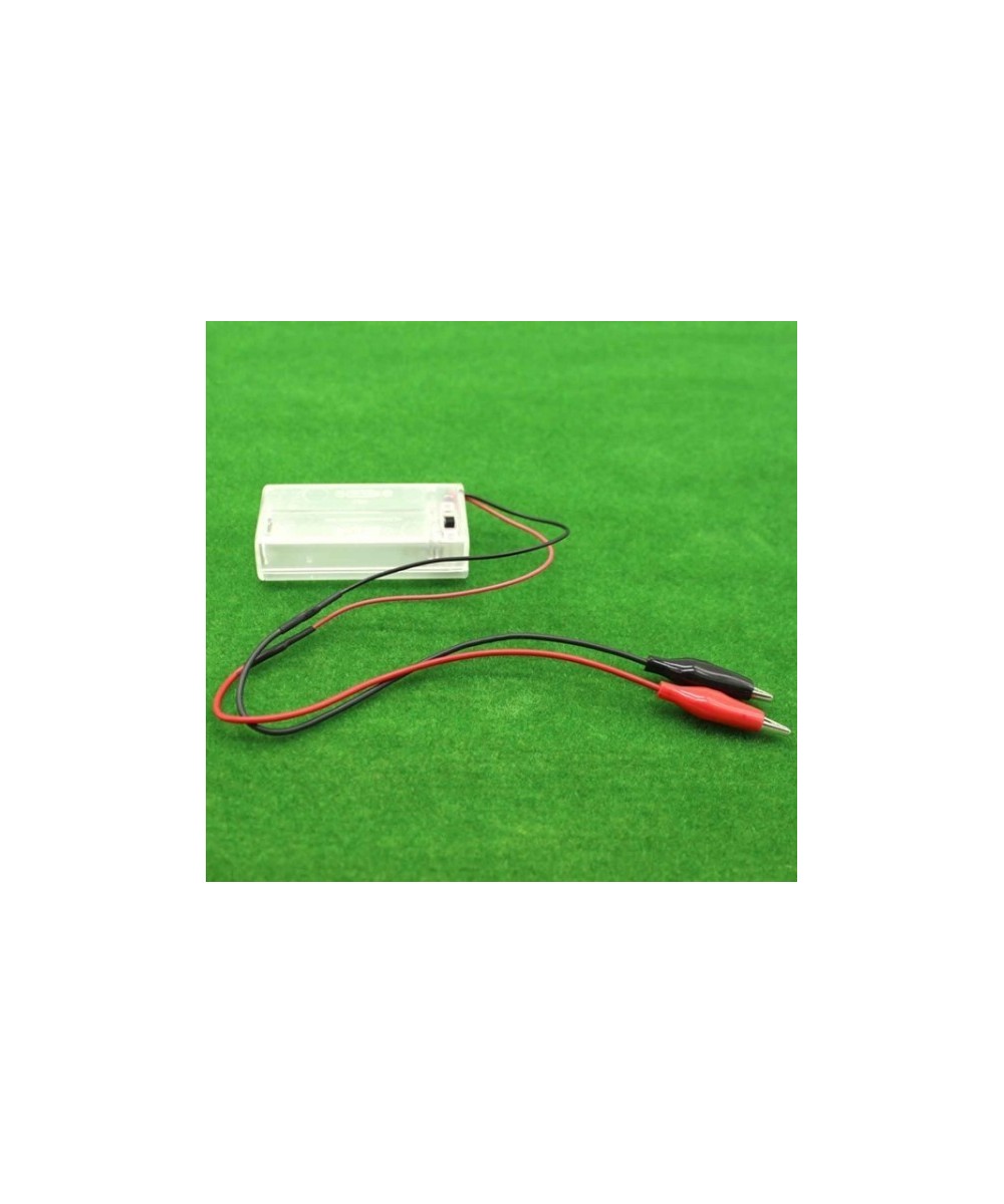 Contenedor de 2 baterías AA con puntas de cocodrilo