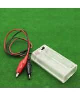 Contenedor de 2 baterías AA con puntas de cocodrilo