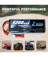 Batería tipo lipo recargable Zeee 7.4V 5200 / 6000mah 80C 2S