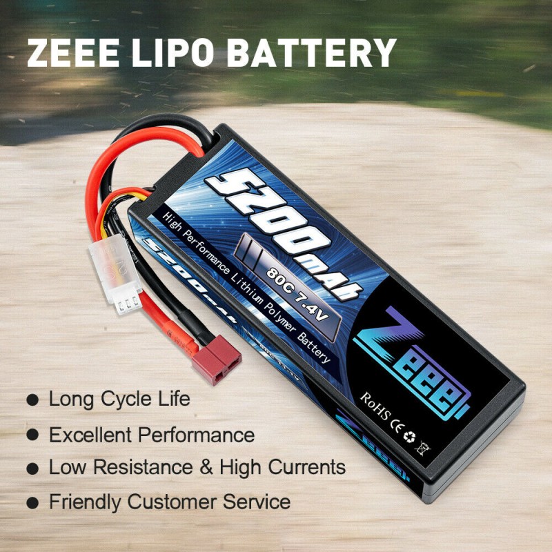 Batería Tipo Lipo Zeee 7.4V 80C 2S Valor 5200MAH