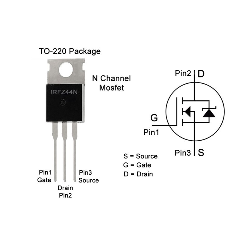 Transistor MOSFET IRFZ44N (TO)