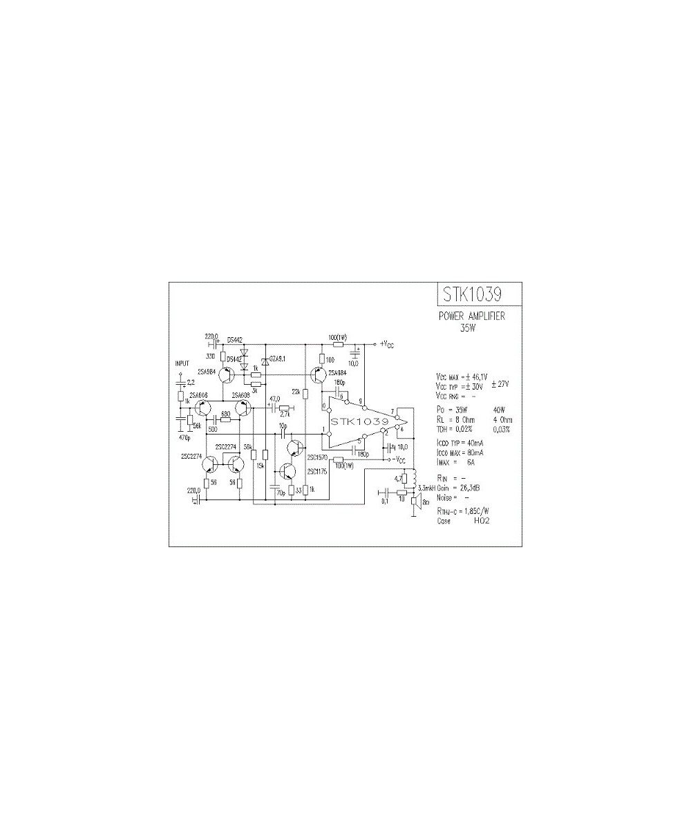 Amplificador de Audio STK1039 35W